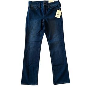 NYDJ Lift x Tuck Marilyn Straight Leg Mid-rise Denim Jeans Cooper Blue Sz 4 NWT